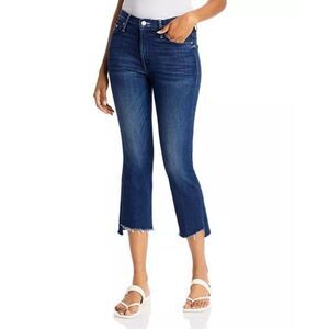 MOTHER Denim The Insider High Rise Crop Step Fray Bootcut Jeans in Tongue and Ch